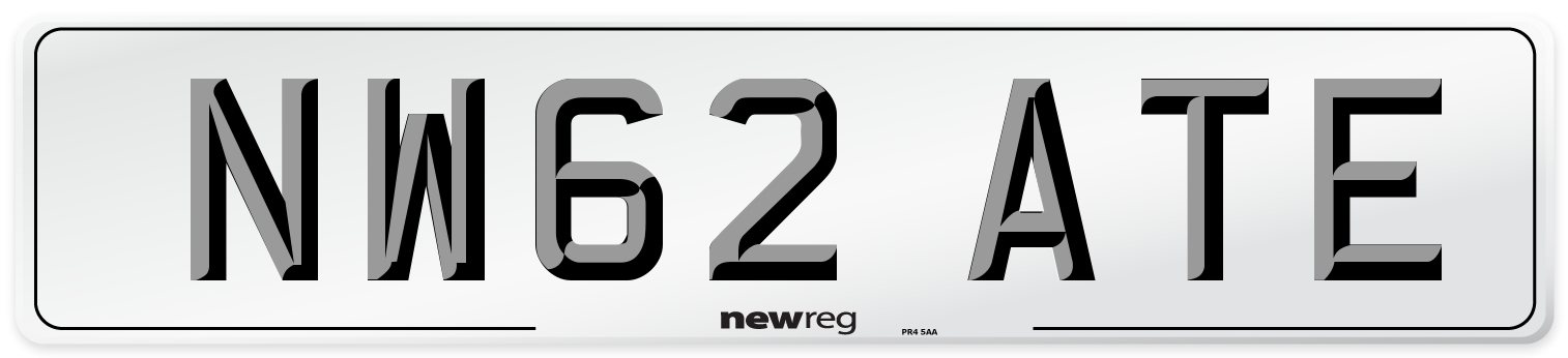NW62 ATE Number Plate from New Reg